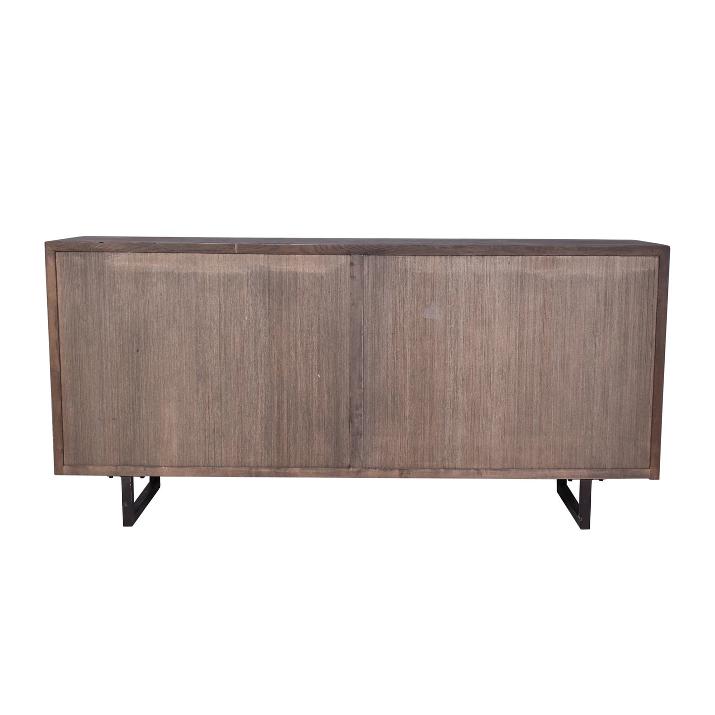 KUMBRIA OAK & RATTAN SANDBLAST SIDEBOARD/BUFFET BLACK & NATURAL