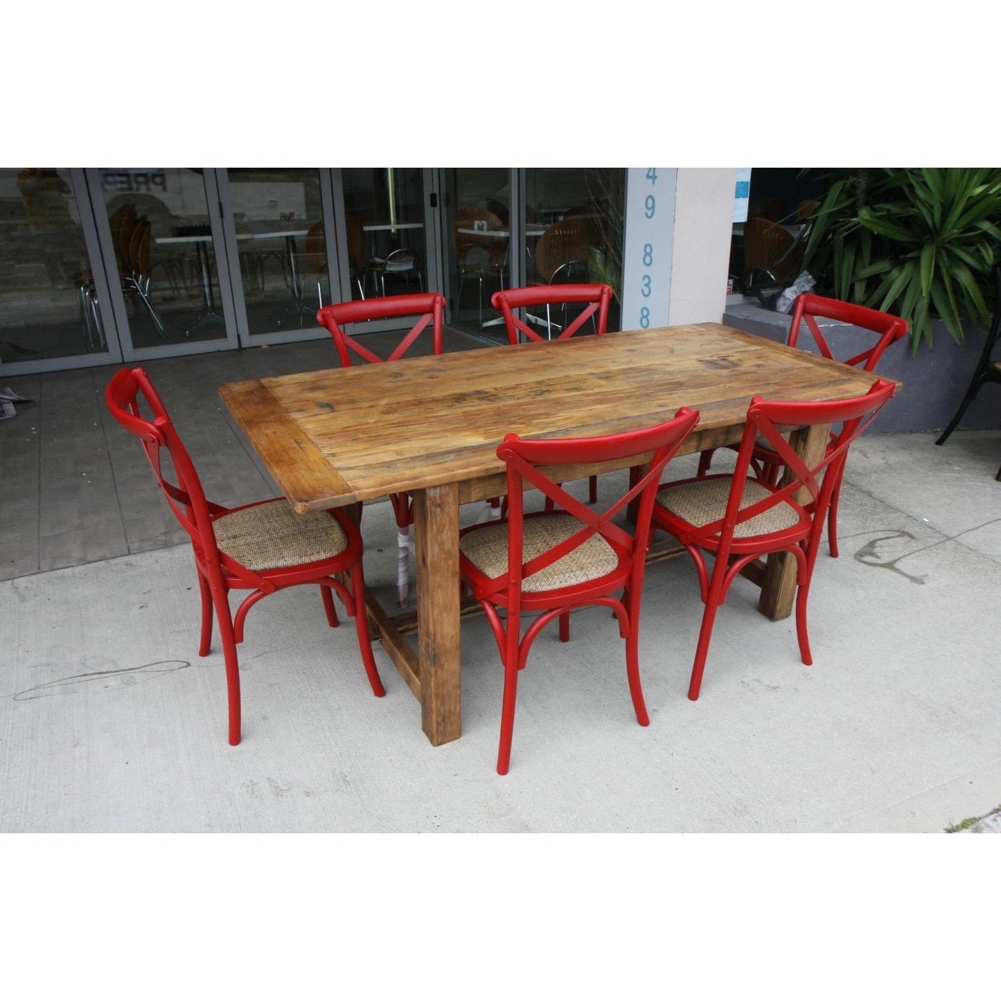 SHANGAHI RUSTIC PROVINCIAL DINING SET (TABLE + 6 CHAIRS)