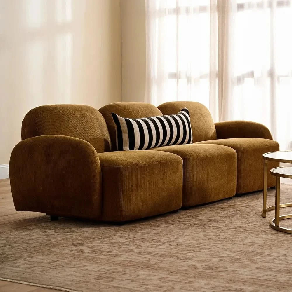 LORELEI 3-SEATER MODULAR SOFA CHENILLE TOFFEE COLOUR