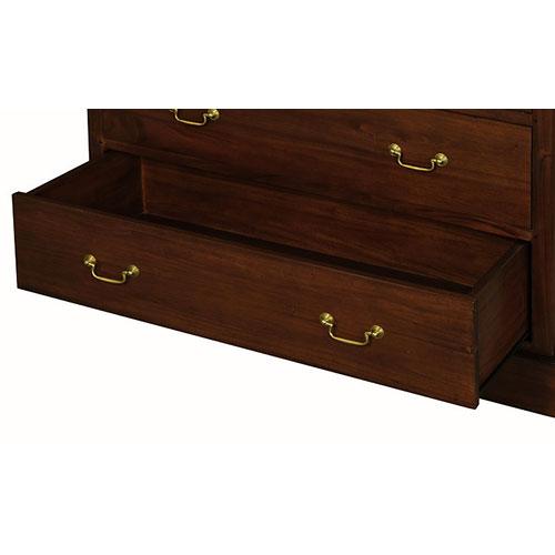 TASMANIA SOLID MAHOGANY JUMBO SIZE 6 DRAWERS TALLBOY IN MAHOGANY - MyChocolateWood