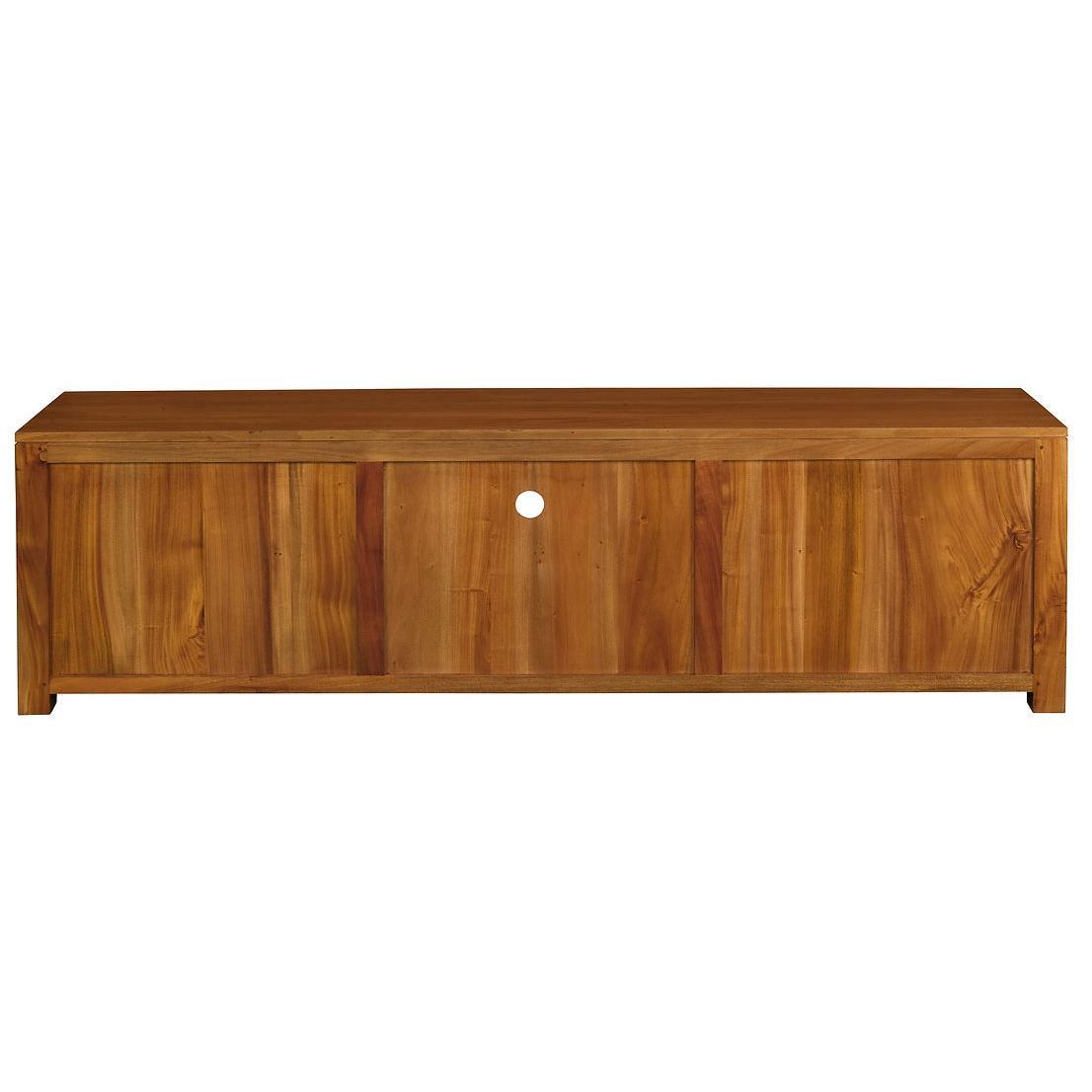TANAKA SOLID MAHOGANY TV UNIT WITH 3 DRAWERS IN LIGHT PECAN 190CM - MyChocolateWood