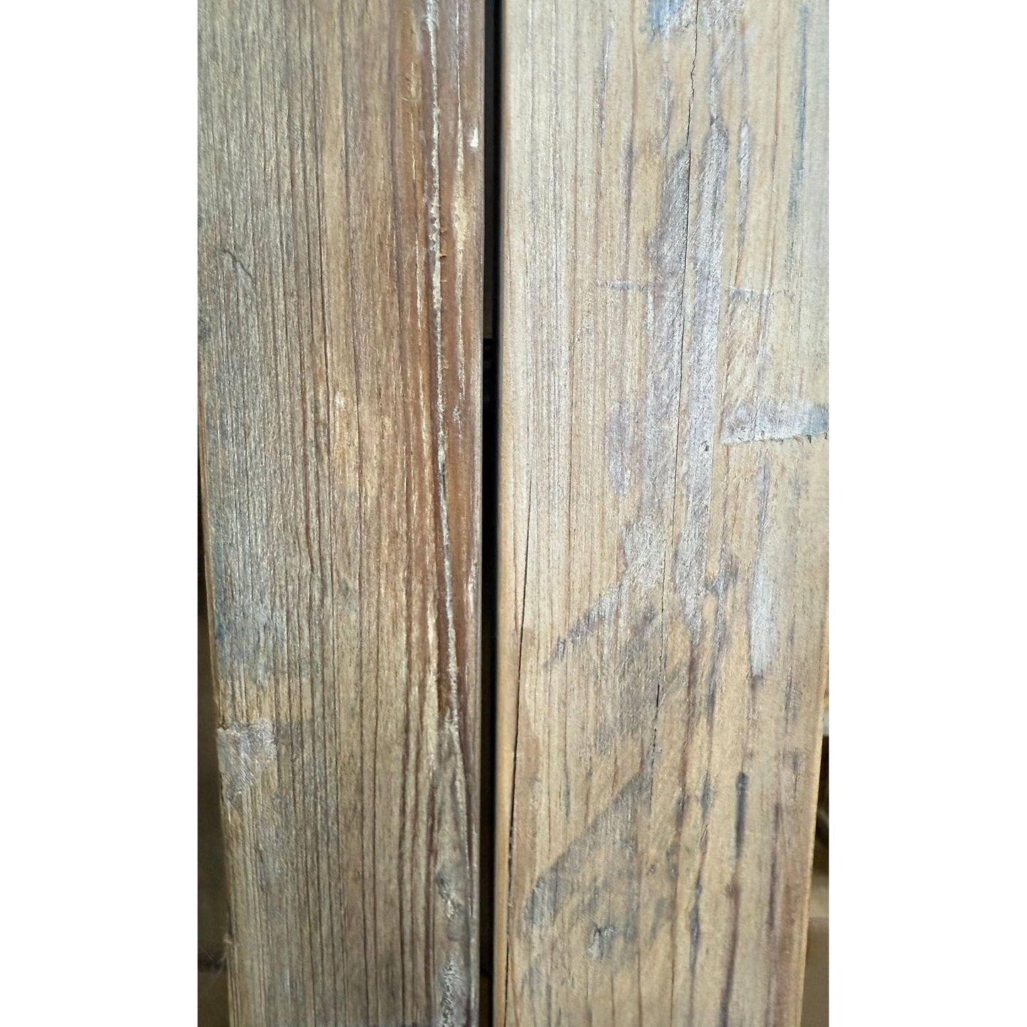 REINA GREYWASHED RECYCLED TIMBER/HERITAGE METAL 2-DOOR BOOKCASE DISPLAY CABINET