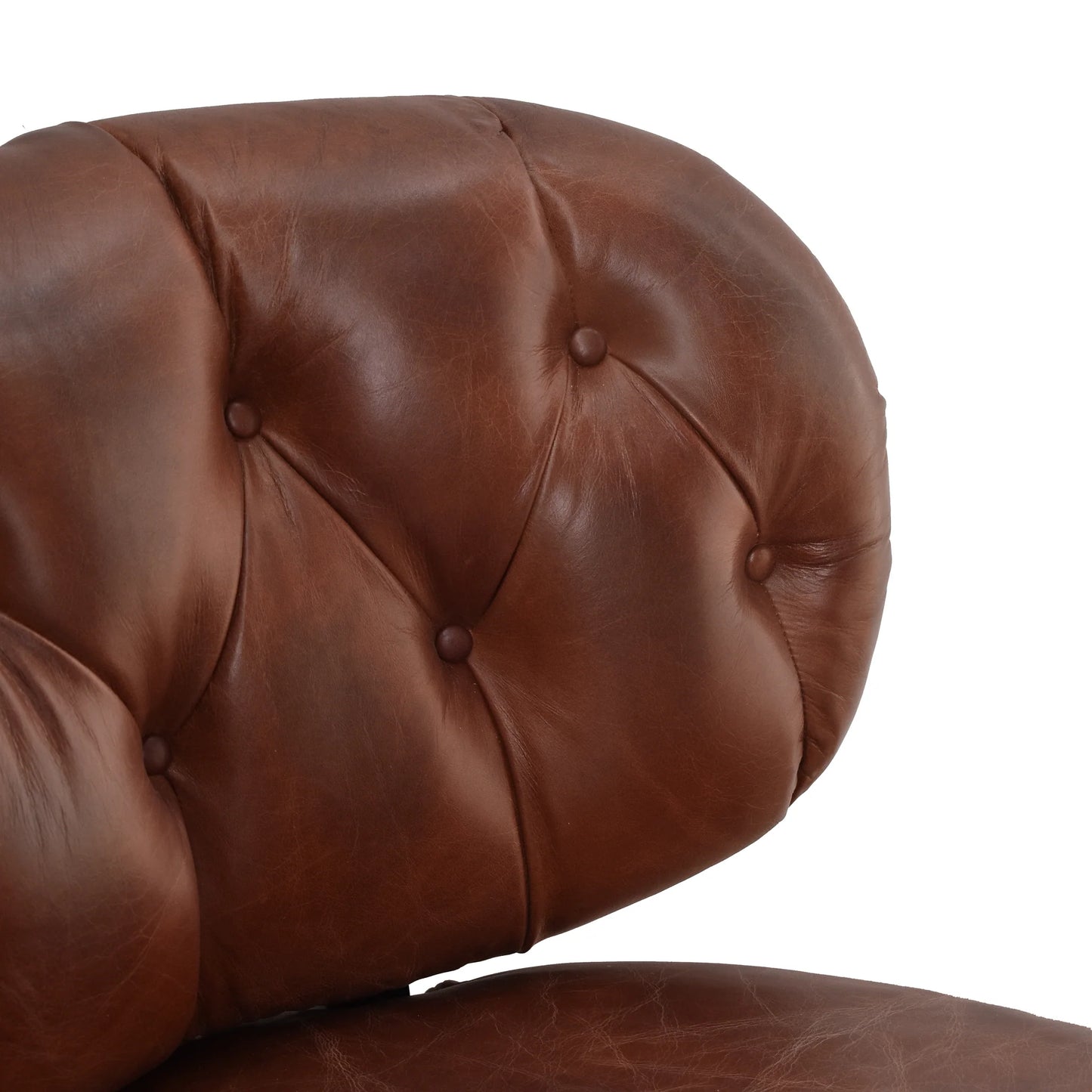 MIGUEL AGED LEATHER LOUNGE CHAIR