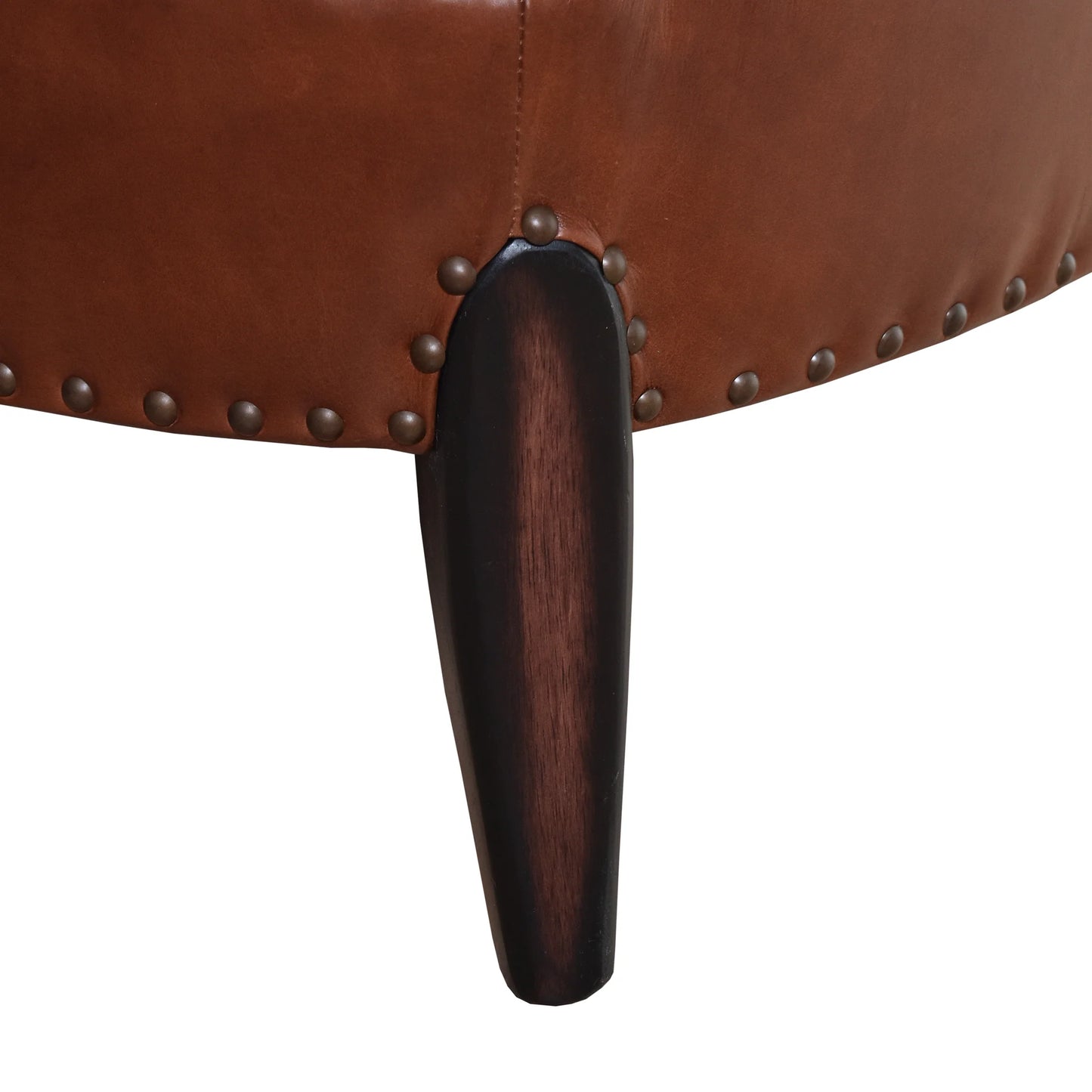 MIGUEL AGED LEATHER LOUNGE CHAIR
