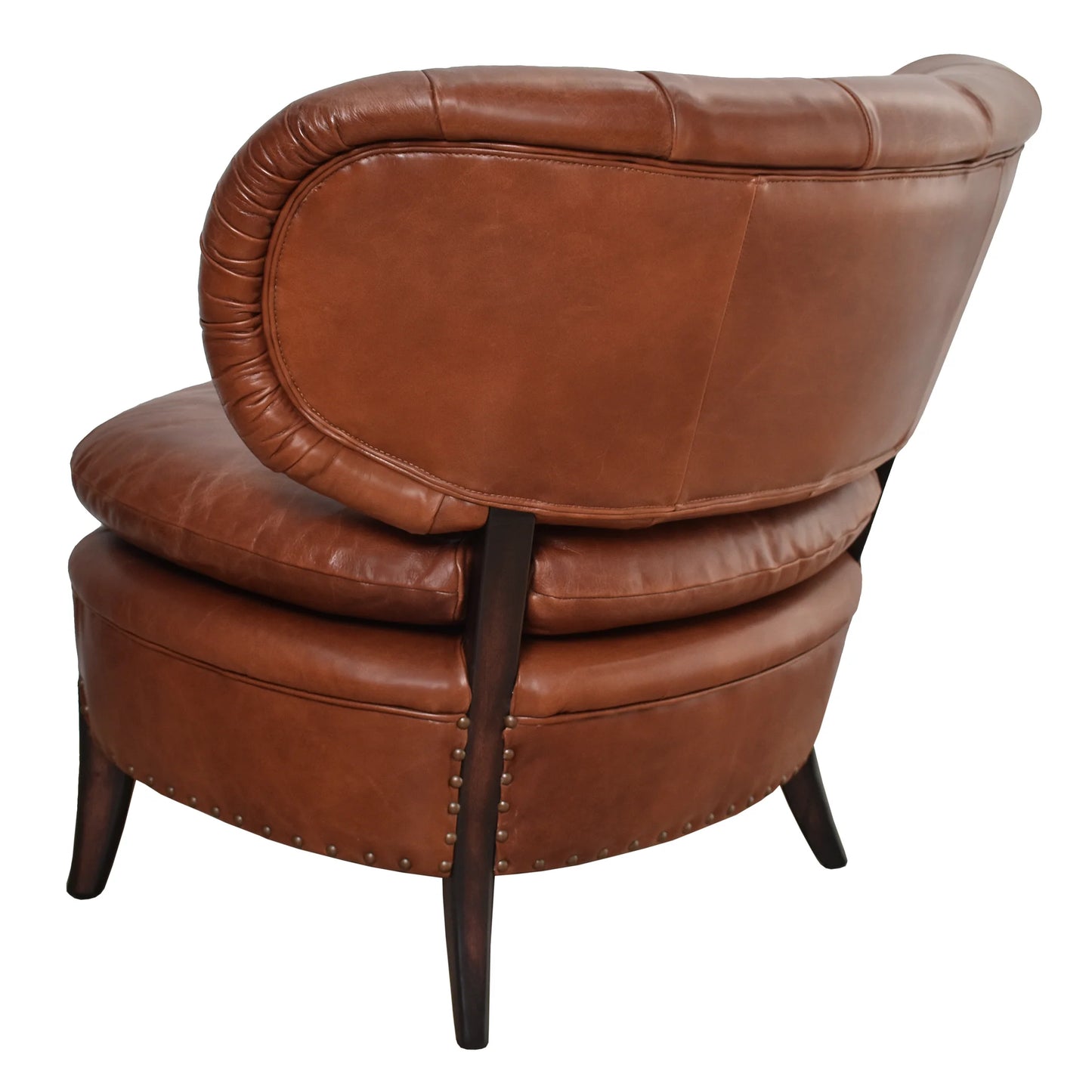 MIGUEL AGED LEATHER LOUNGE CHAIR