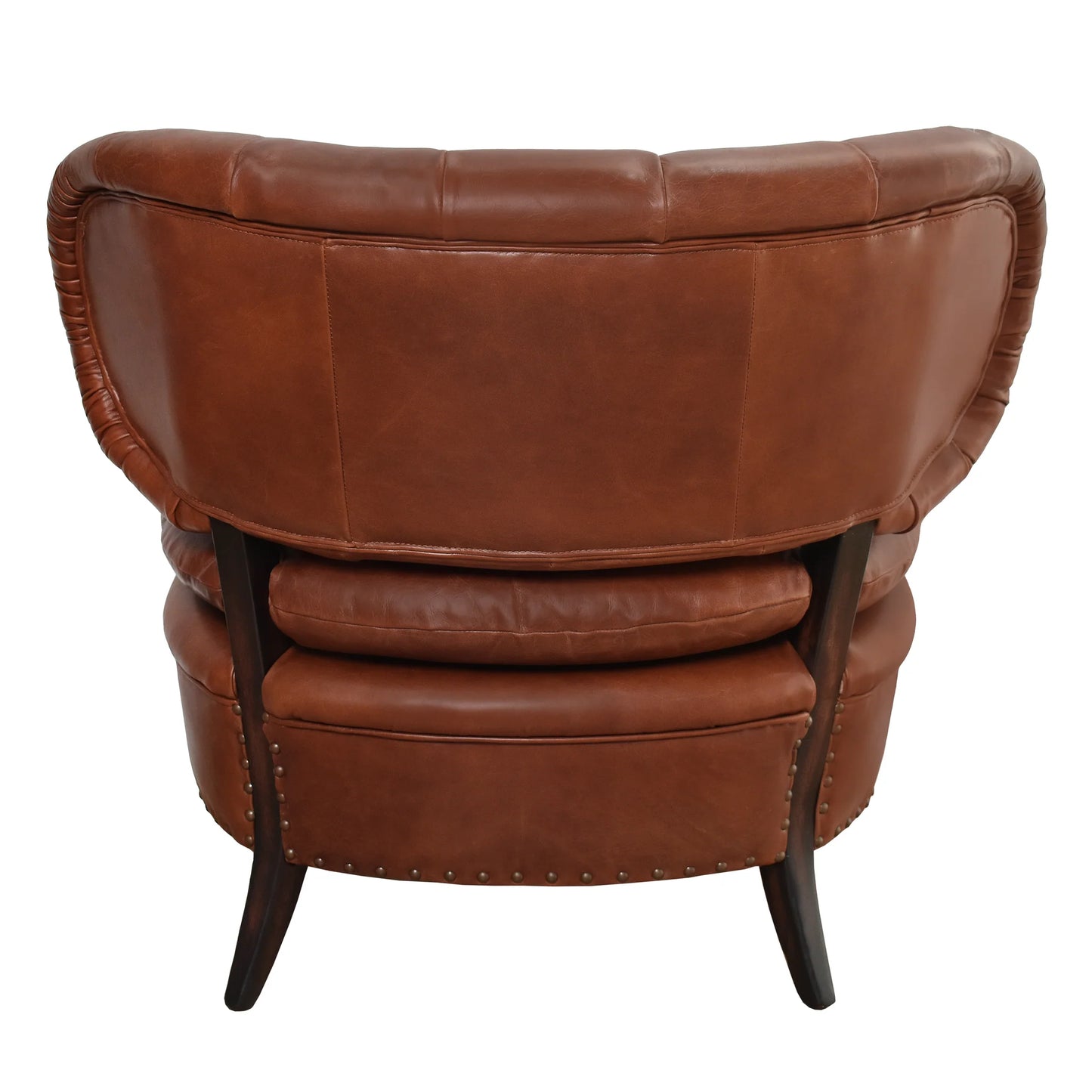 MIGUEL AGED LEATHER LOUNGE CHAIR