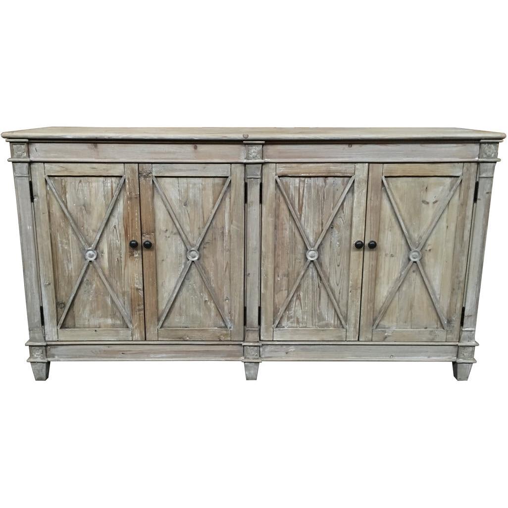 PROVENZ RECYCLED ELM RUSTIC 4-DOOR BUFFET SIDEBOARD 165CM - MyChocolateWood