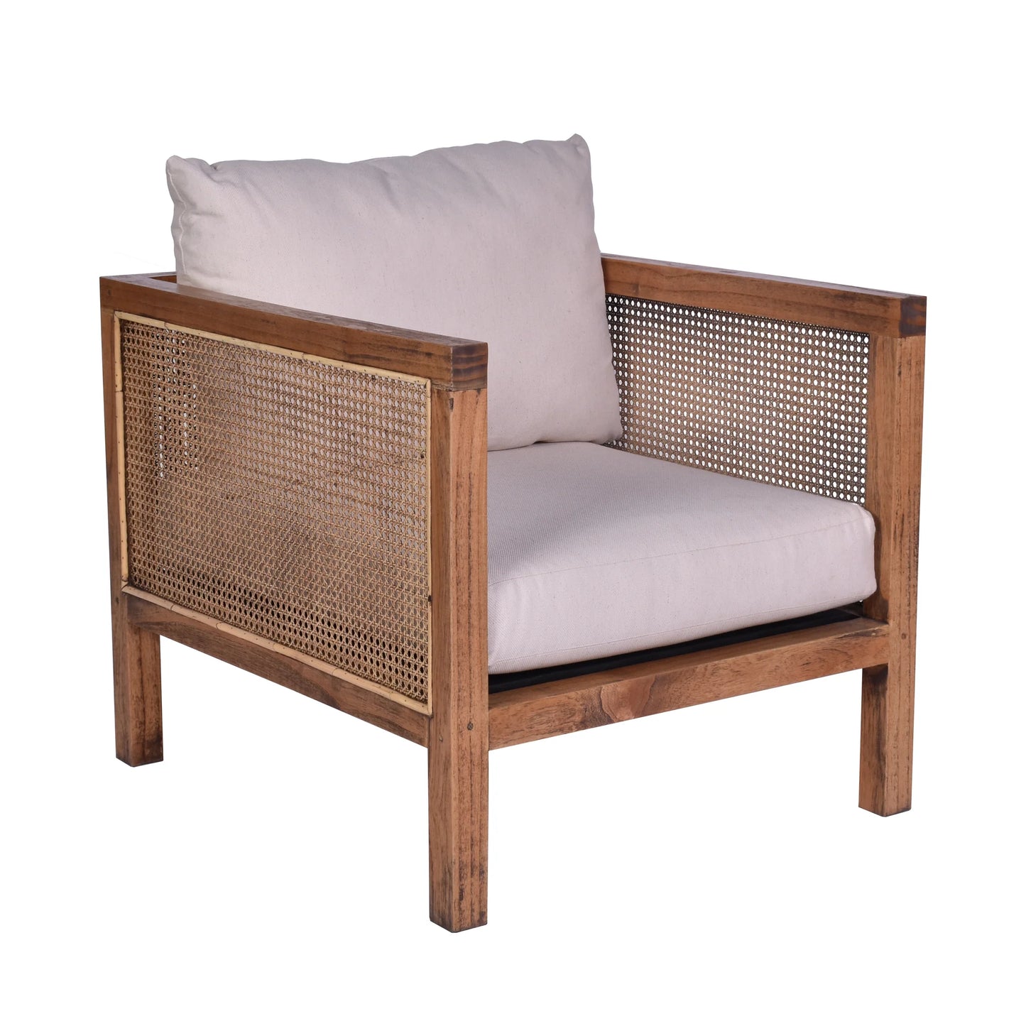ANGOSIA RATTAN ARMCHAIR IN LIGHT TOBACCO