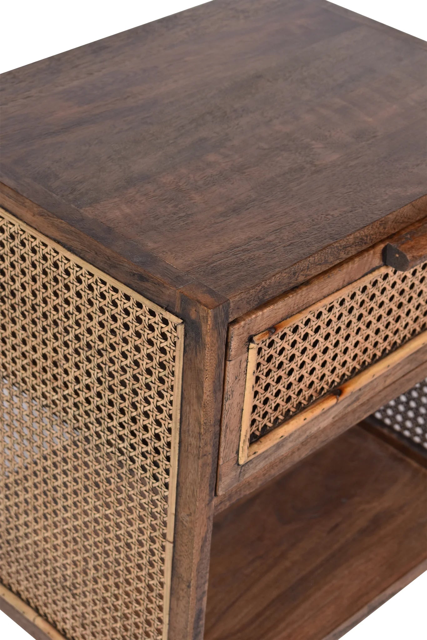ELDRIDGE MINDI WOOD 1 DRAW BEDSIDE TABLE IN HONEY BROWN