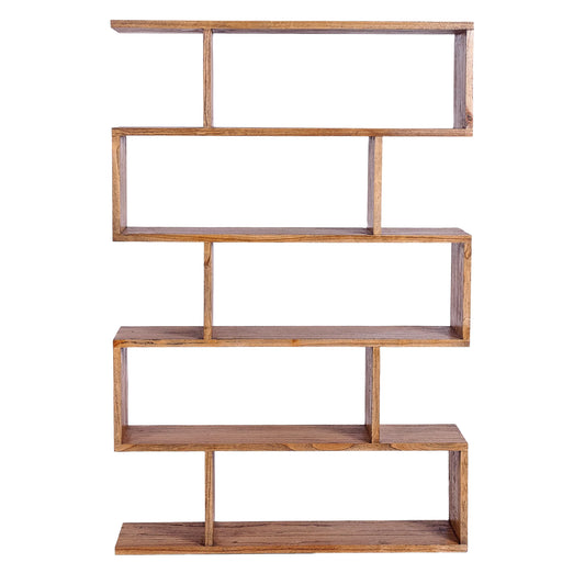 ELDRIDGE OPEN TALL BOOKCASE IN FRUITWOOD TIMBER LIGHT TOBACCO - MyChocolateWood