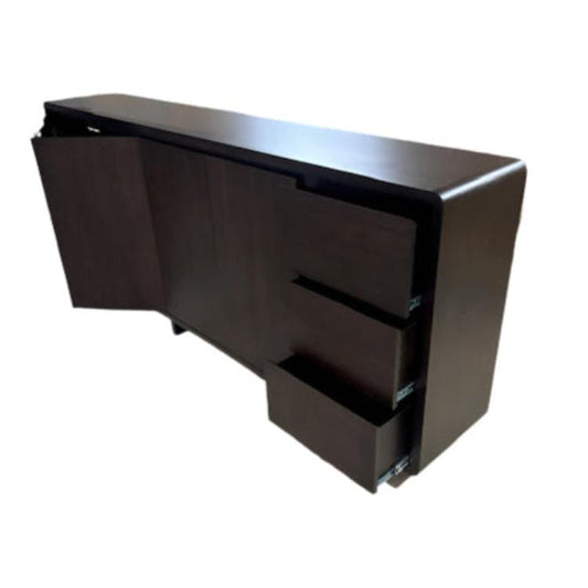 WILLIAM CURVED EDGE TASSIE OAK BUFFET 4 DOORS & 3 DRAWERS - MyChocolateWood