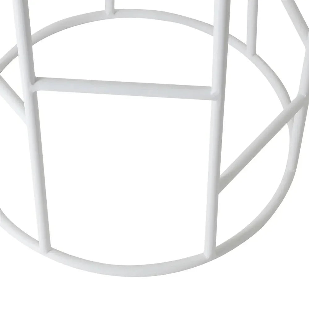 JACE WHITE STEEL BAR STOOL - WHITE LINEN