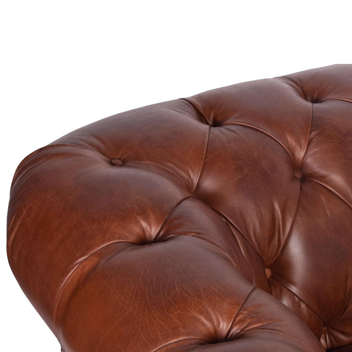 RIMINI HAMPTON COURT AGED LEATHER ARMCHAIR