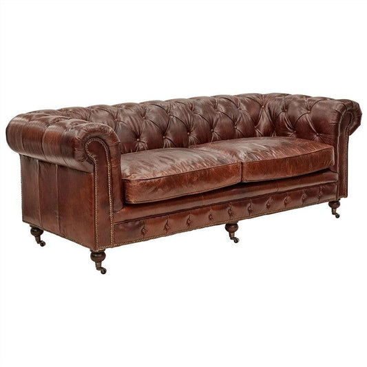 RIMINI 3-SEATER HAMPTON COURT AGED LEATHER SOFA - MyChocolateWood