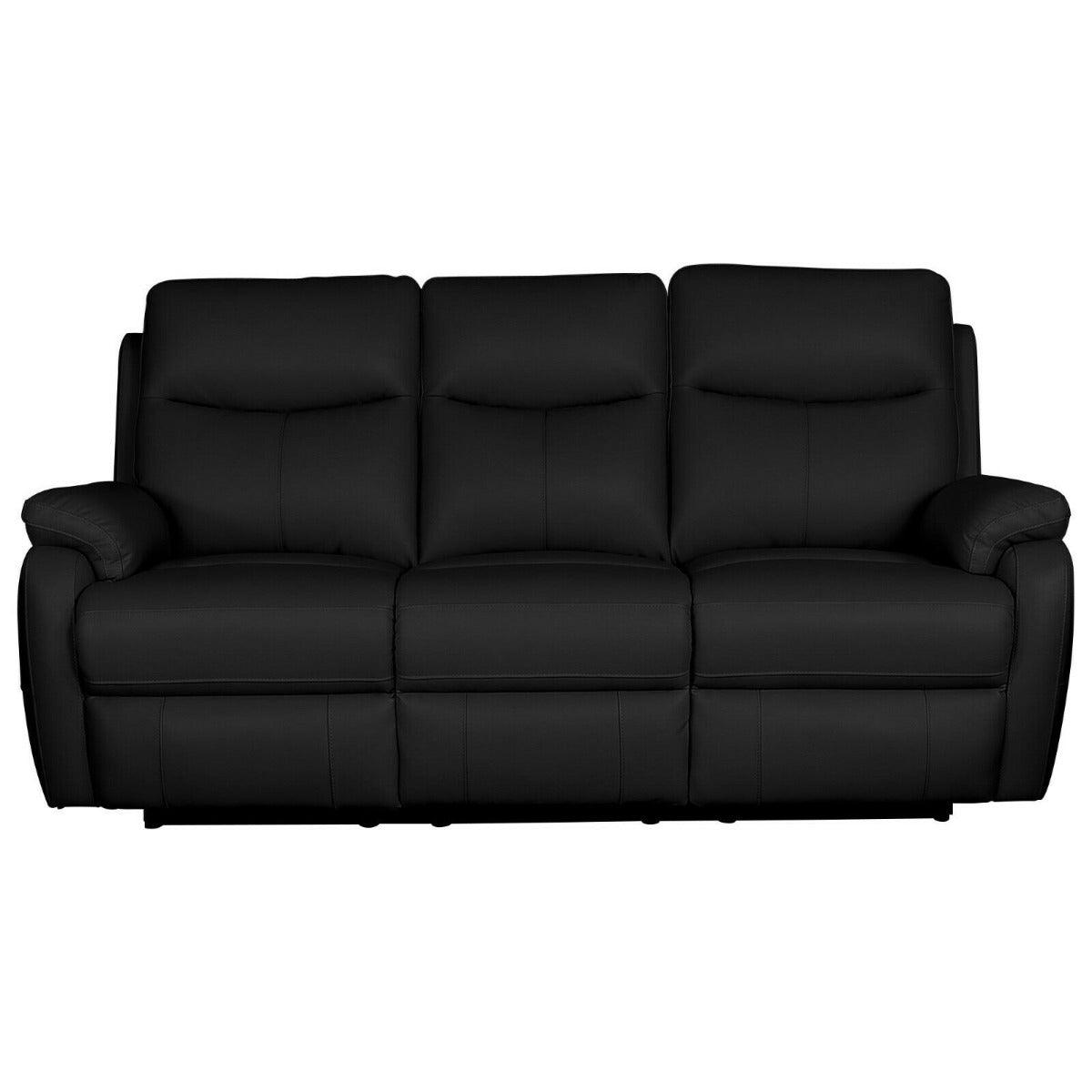 LEWIS HAMPTONS BLACK LEATHER RECLINER ARMCHAIR LOUNGE CHAIR EASY CHAIR - MyChocolateWood