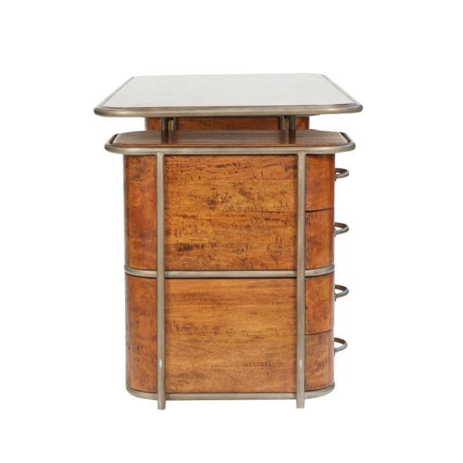 ARTURO SOLID FRUITWOOD/STEEL HOME OFFICE DESK WRITING DESK ART DECO STYLE - MyChocolateWood
