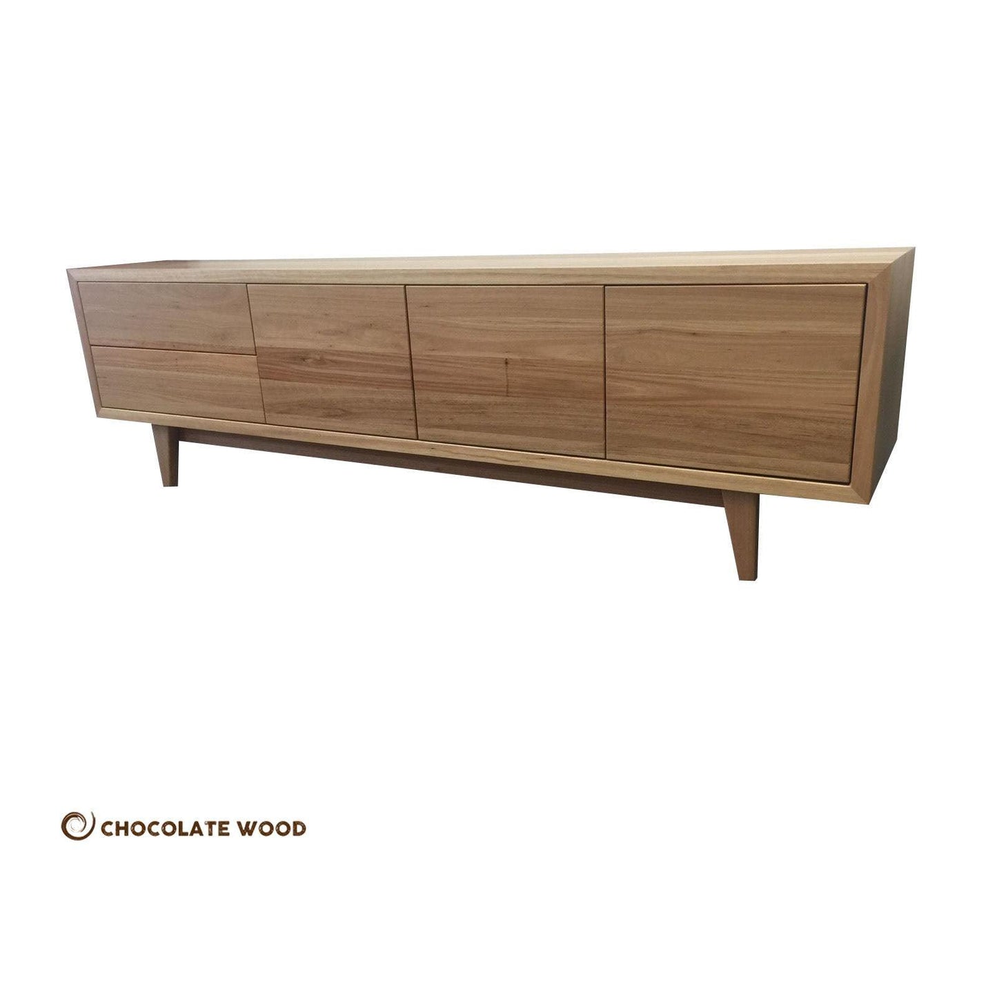 EMERALD 3 DOORS & 2 DRAWERS TV/ENTERTAINMENT UNIT IN SOLID BLACKBUTT - AUSTRALIAN CUSTOM MADE - MyChocolateWood