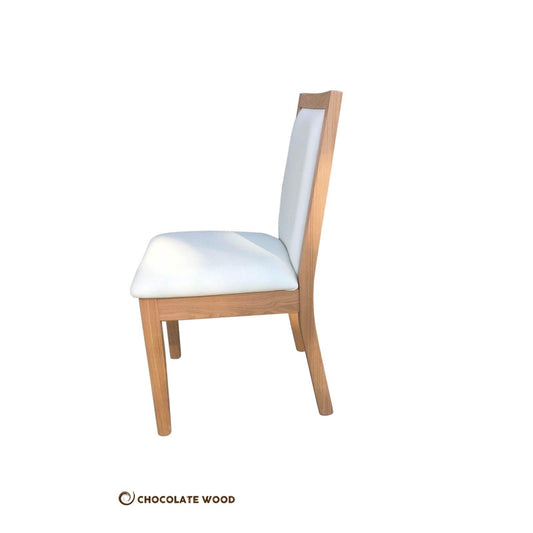 GEMMA SOLID TASSIE OAK DINING CHAIR IN CLEAR LACQUER - MyChocolateWood
