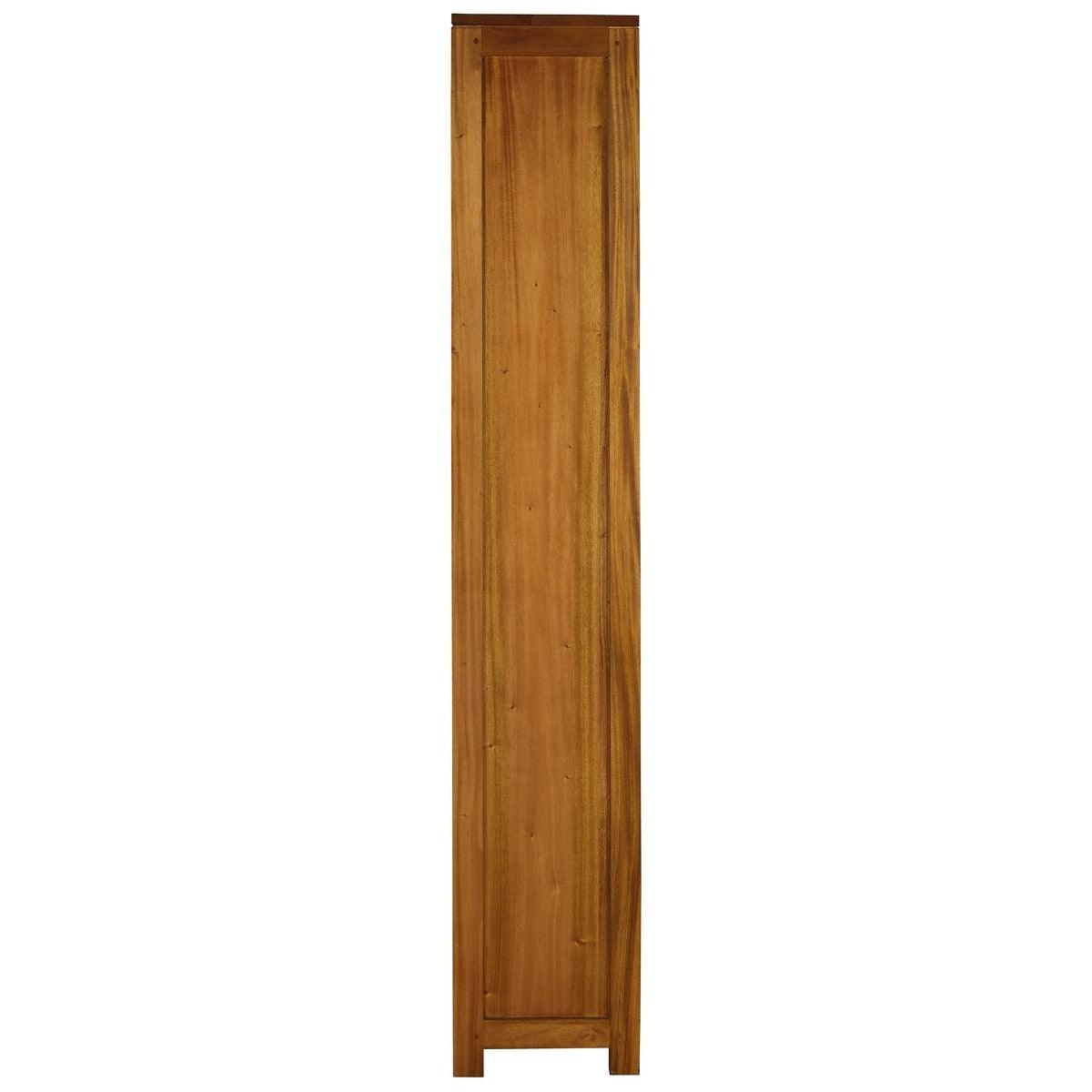 TANAKA SOLID MAHOGANY NARROW BOOKCASE IN LIGHT PECAN FINISH - MyChocolateWood