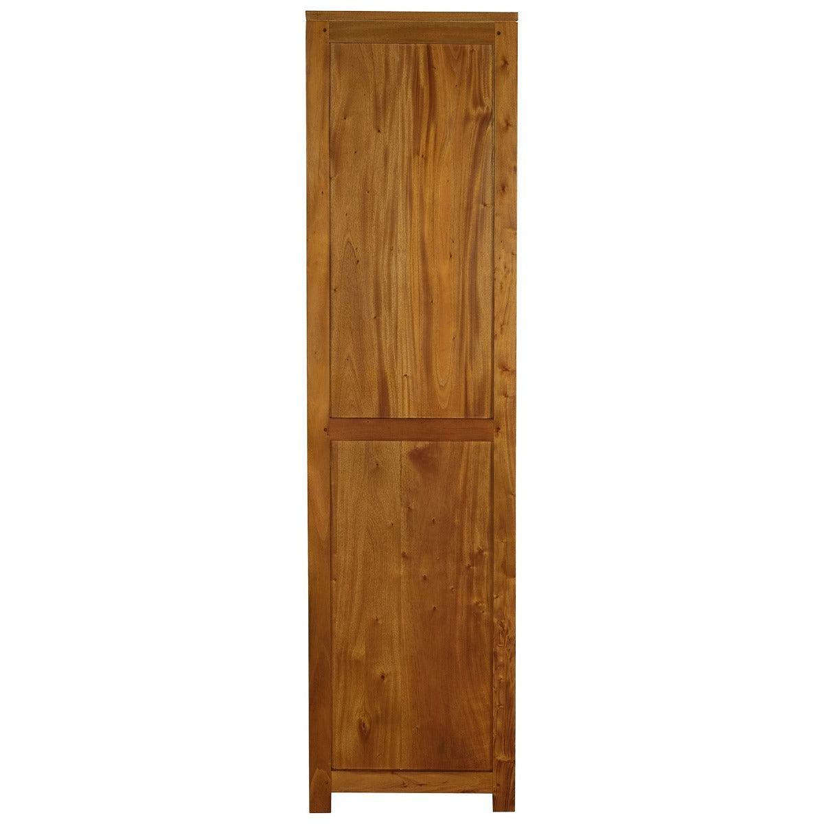 TANAKA SOLID MAHOGANY NARROW BOOKCASE IN LIGHT PECAN FINISH - MyChocolateWood