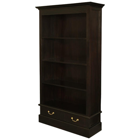 WIDE TASMANIA 2 DRAWER BOOKCASE IN CHOCOLATE FINISH - MyChocolateWood