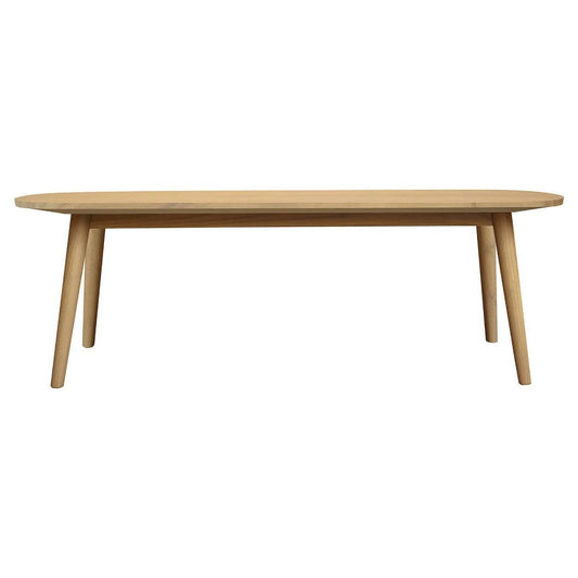 HUNTLEY OVAL DINING BENCH OAK TIMBER 130CM NATURAL - MyChocolateWood