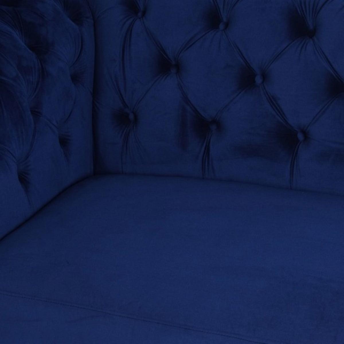 GOTCHA 2-SEATER CHESTERFIELD SOFA IN NAVY VELVET - MyChocolateWood