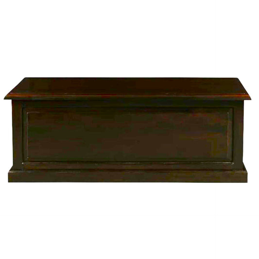 NORA MEDIUM SOLID MAHOGANY TIMBER BLANKET BOX IN CHOCOLATE - MyChocolateWood