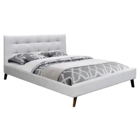 ADELE KING SINGLE BED IN LIGHT GREY FABRIC - MyChocolateWood