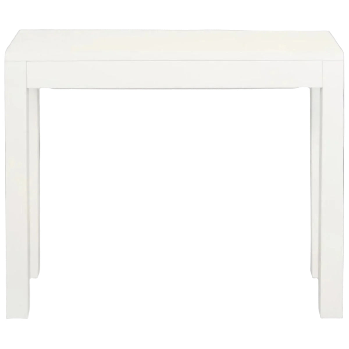 TANAKA SOLID MAHOGANY TIMBER CONSOLE TABLE WITH 1 HIDDEN DRAWER IN WHITE 90CM - MyChocolateWood