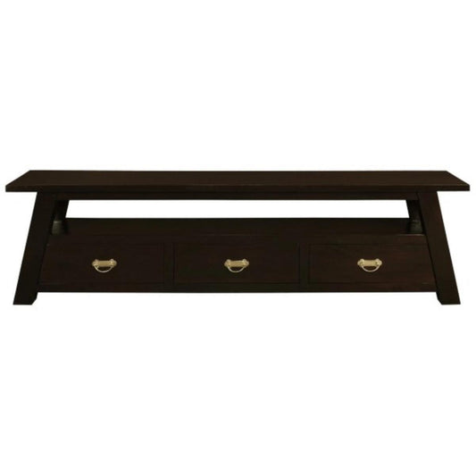 LORIAN SOLID MAHOGANY TIMBER TV UNIT 3 DRAWERS CHOCOLATE 190CM - MyChocolateWood