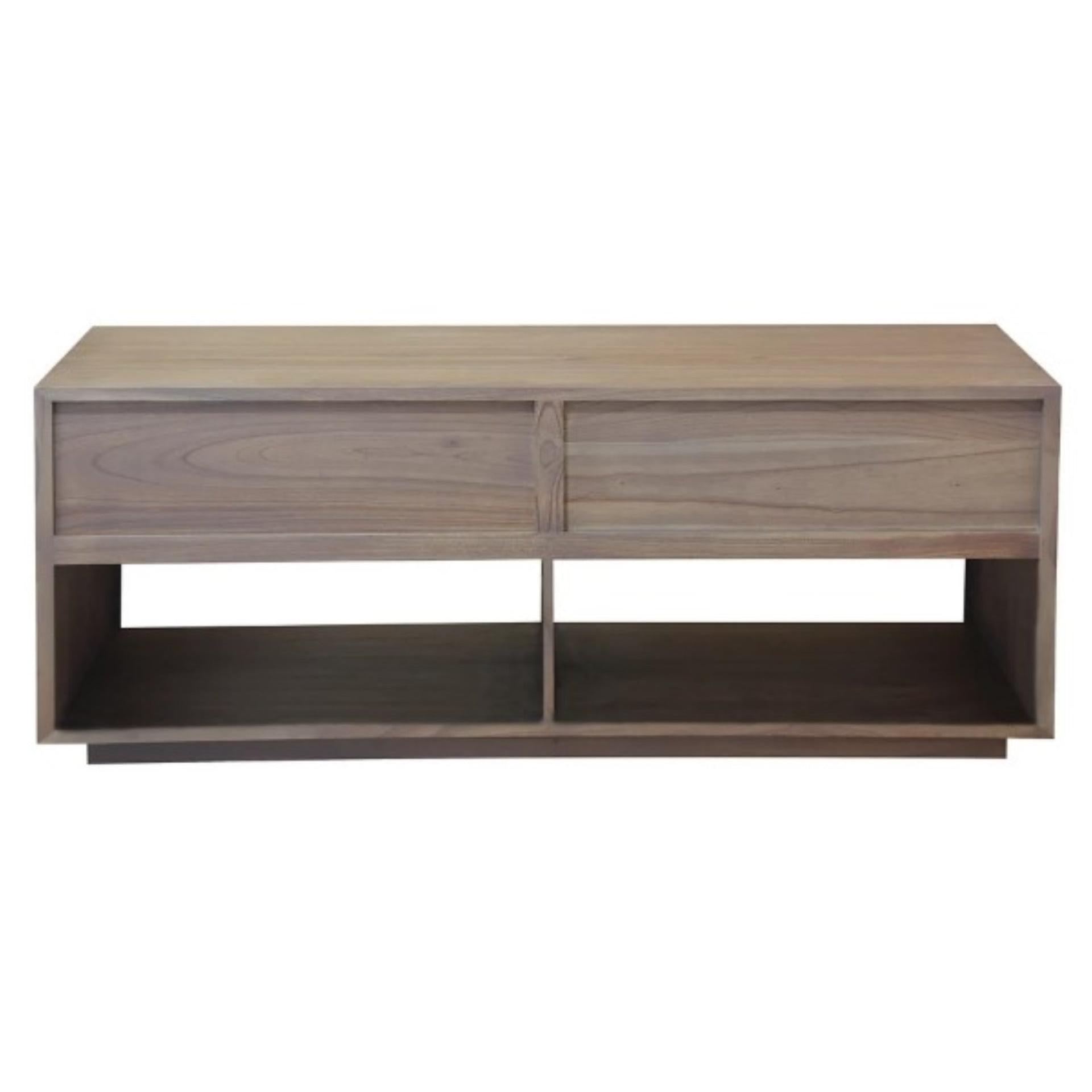 CARDEW SOLID WHITE CEDAR TIMBER 2 DRAWERS 140CM TV UNIT IN LATTE - MyChocolateWood