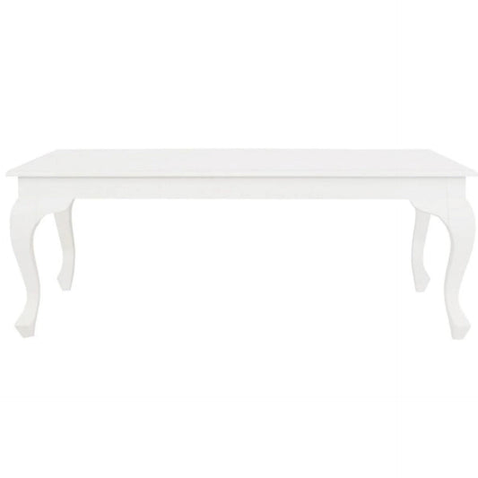 STEWART QUEEN ANN STYLE SOLID MAHOGANY COFFEE TABLE IN WHITE 120CM - MyChocolateWood