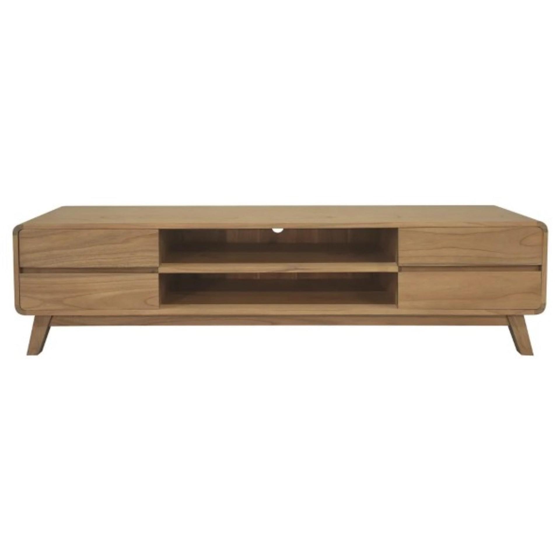 PROVIDENCE WHITE CEDAR TIMBER TV UNIT 4 DRAWERS NATURAL - MyChocolateWood