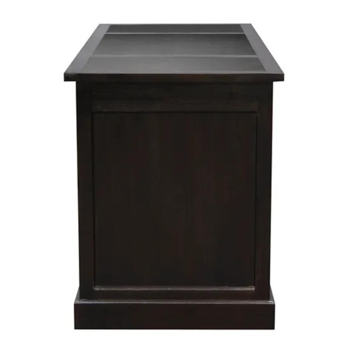 DAKOTA HANDCRAFTED SOLID MAHOGANY TIMBER WRITING DESK WITH LEATHERETTE TOP 160CM- CHOCOLATE - MyChocolateWood