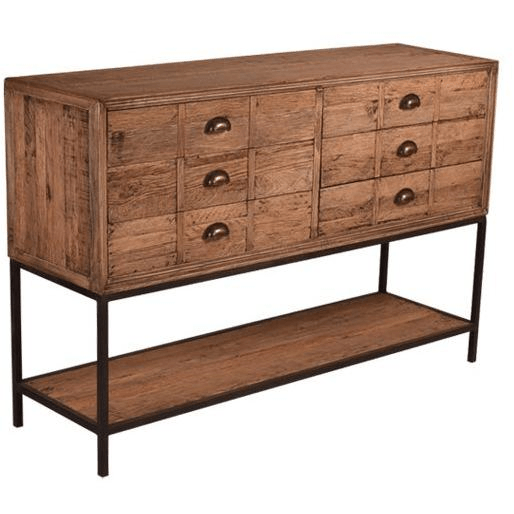 BUFFALO 6 DRAWER SIDEBOARD/BUFFET IN RECLAOMED OAK