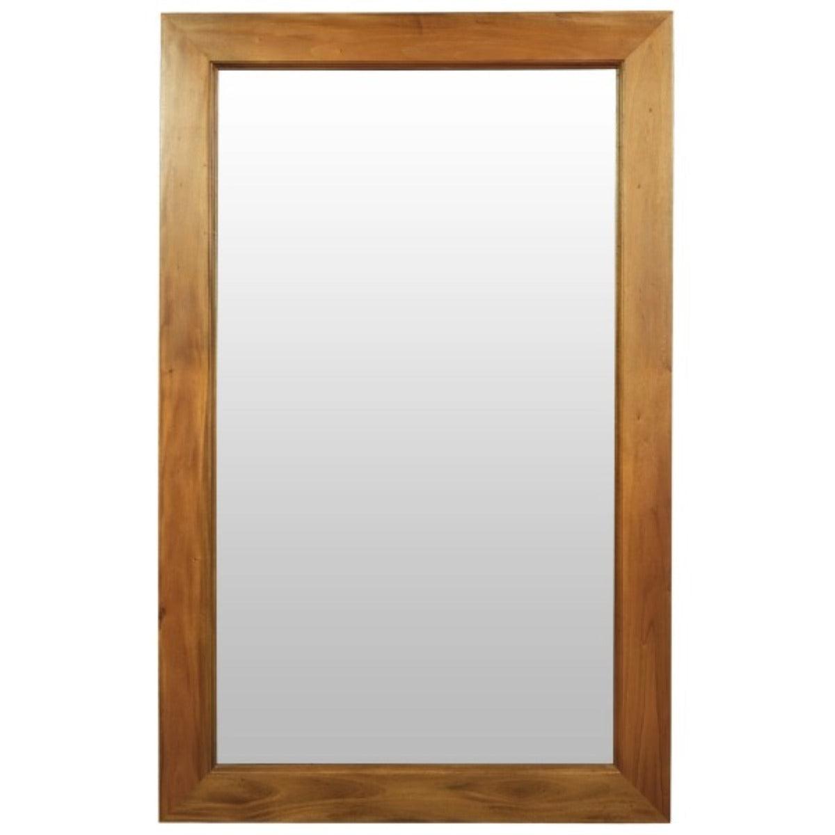 DIAS SOLID MAHOGANY TIMBER FRAME MIRROR IN LIGHT PECAN 100CM