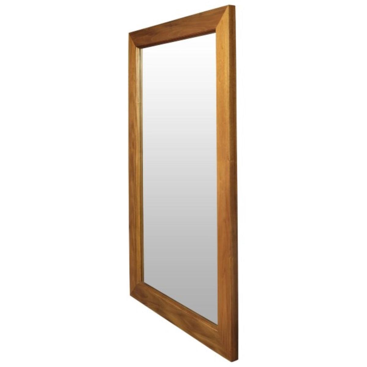 DIAS SOLID MAHOGANY TIMBER FRAME MIRROR IN LIGHT PECAN 100CM