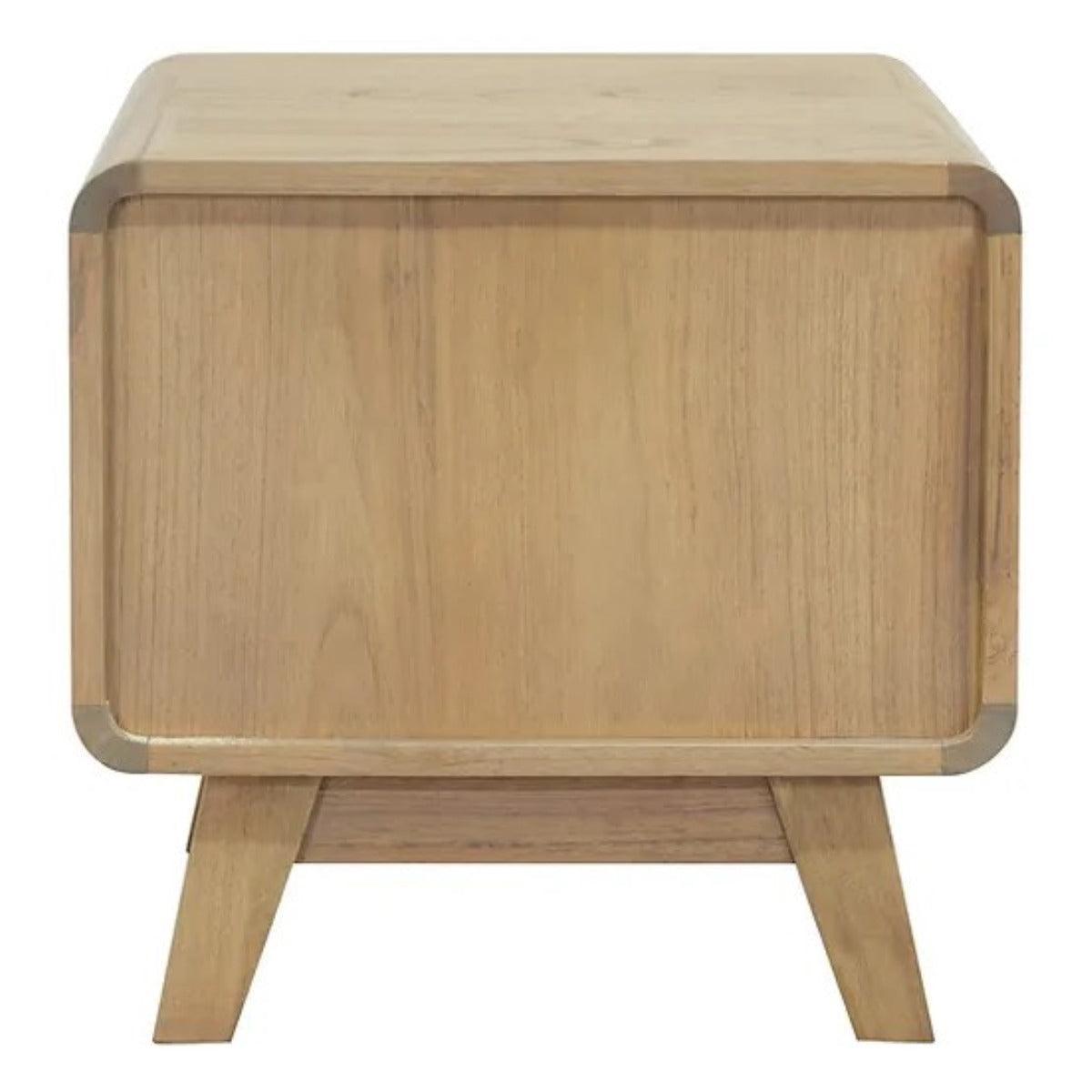 PROVIDENCE 2 DRAWER BEDSIDE TABLE IN WHITE CEDAR TIMBER (MINDI WOOD)