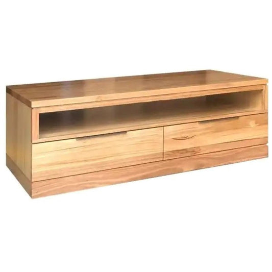 MARILYN SOLID MESSMATE TIMBER COFFEE TABLE W/2 DRAWERS 140CM - MyChocolateWood