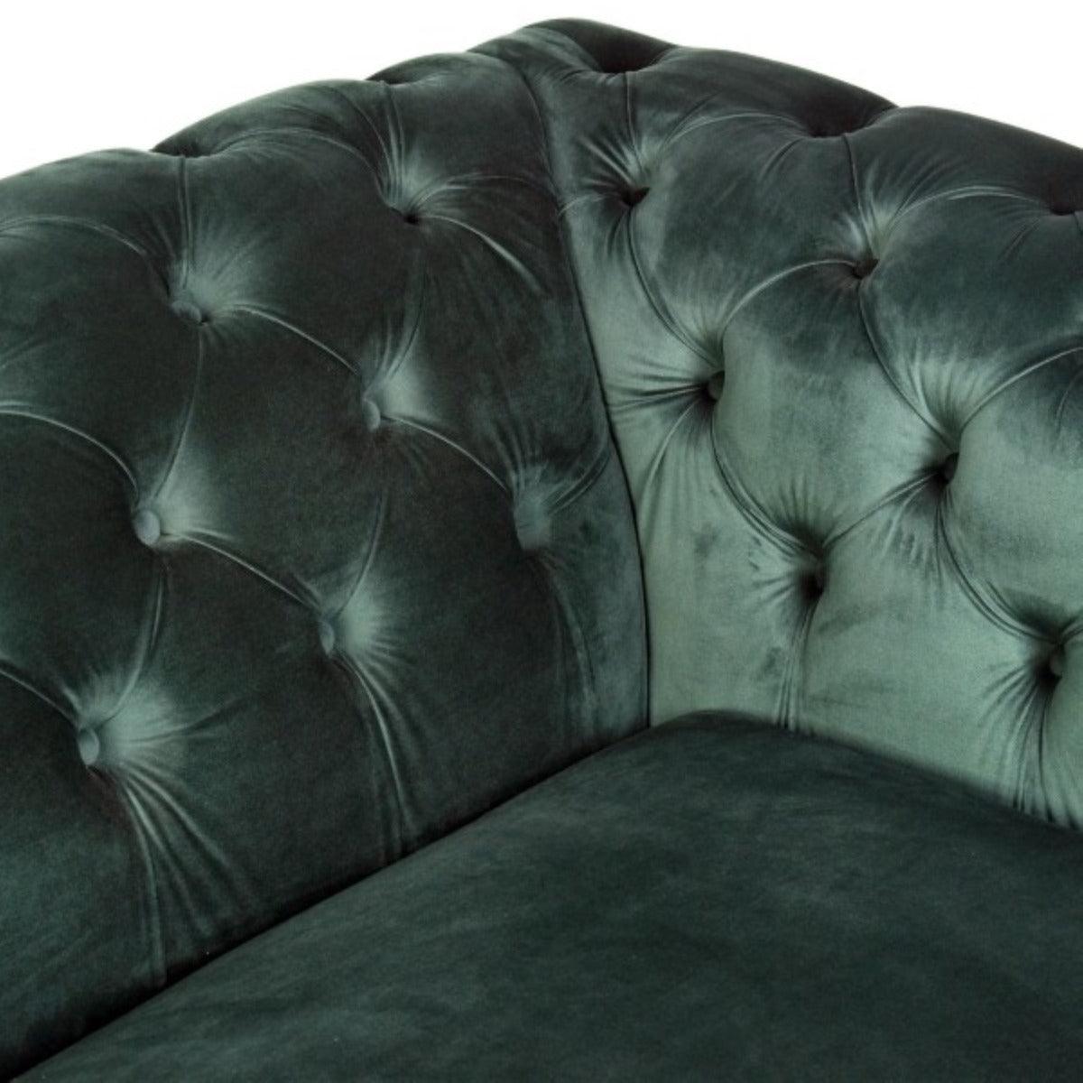 GOTCHA 3-SEATER CHESTERFIELD SOFA IN GREEN VELVET - MyChocolateWood