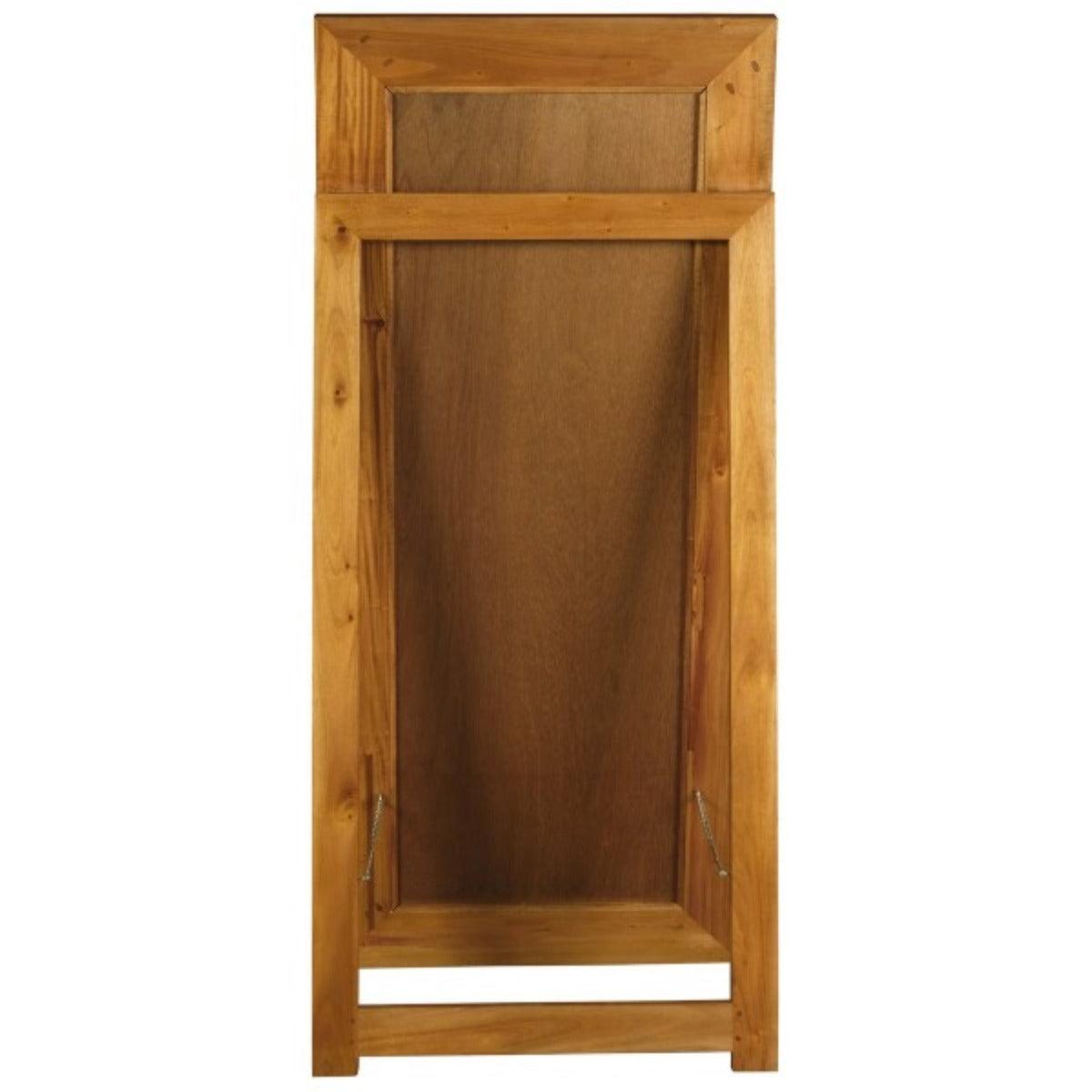 GARDINER SOLID MAHOGANY TIMBER FRAME FREE STANDING MIRROR IN LIGHT PECAN