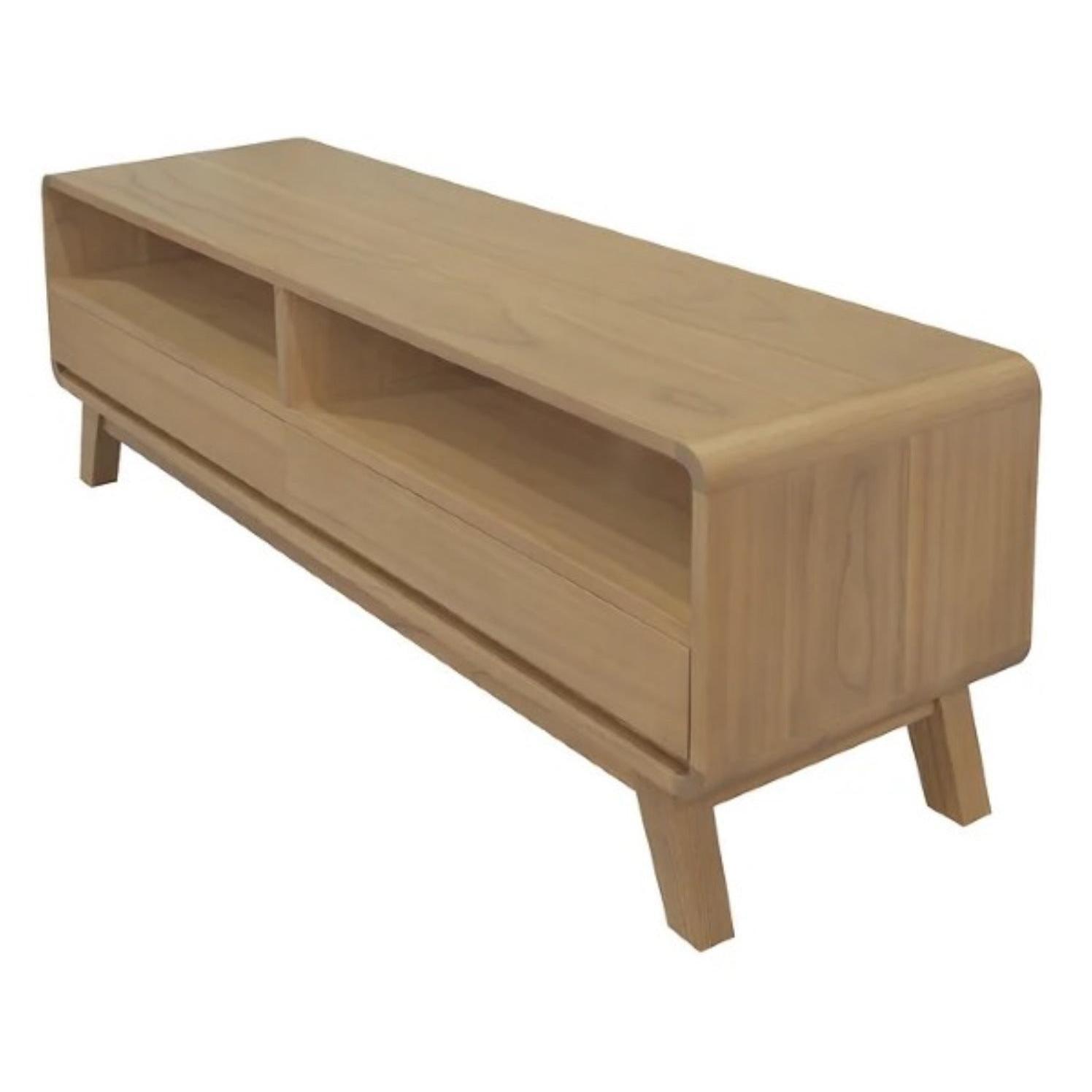 PROVIDENCE 2 DRAWERS TV/ENTERTAINMENT UNIT IN WHITE CEDAR TIMBER - MyChocolateWood