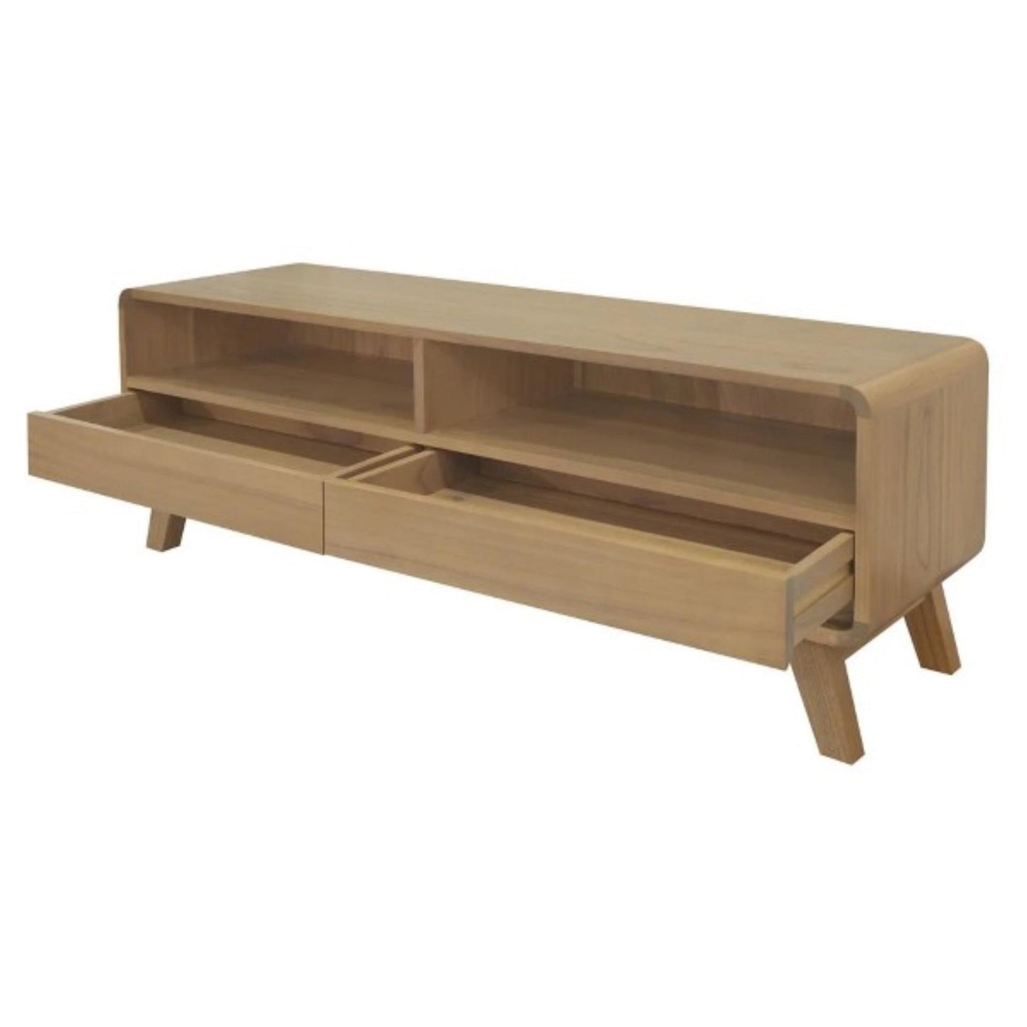 PROVIDENCE 2 DRAWERS TV/ENTERTAINMENT UNIT IN WHITE CEDAR TIMBER - MyChocolateWood