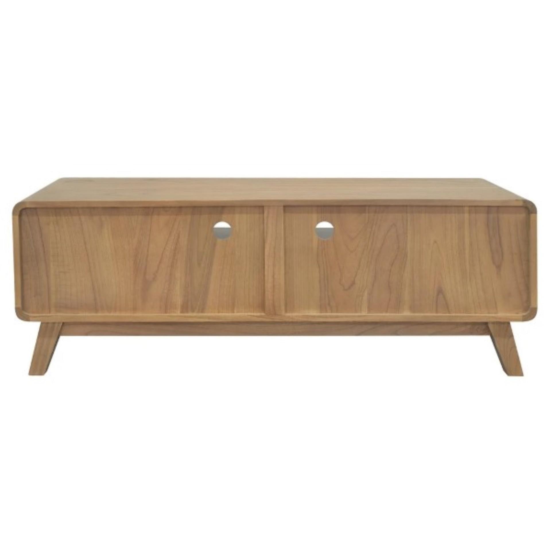 PROVIDENCE 2 DRAWERS TV/ENTERTAINMENT UNIT IN WHITE CEDAR TIMBER - MyChocolateWood