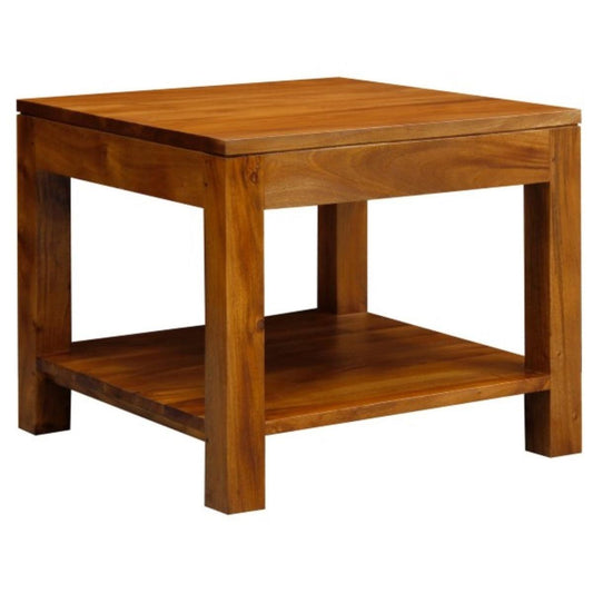 TANAKA SOLID MAHOGANY LARGE LAMP TABLE IN LIGHT PECAN - MyChocolateWood