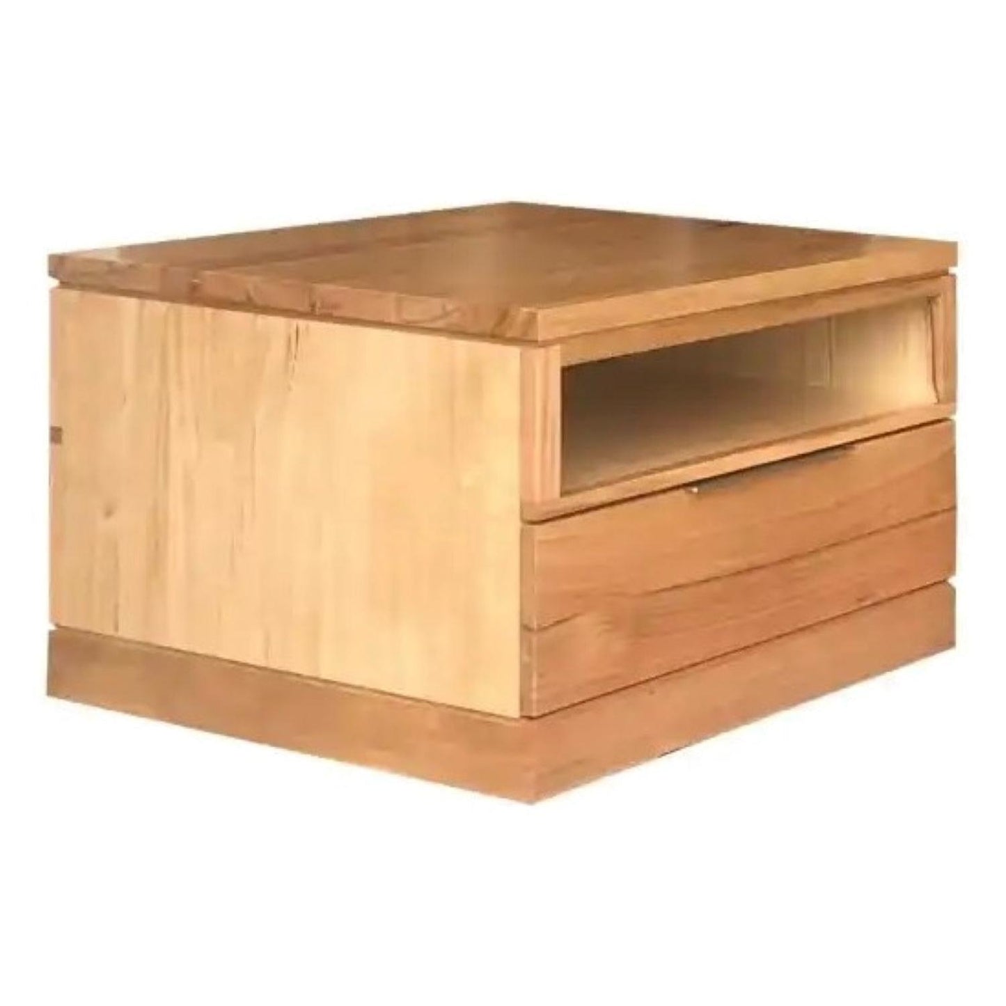 MARILYN 1 DRAWER/SHELF SIDE TABLE IN MESSMATE TIMBER 70CM - MyChocolateWood