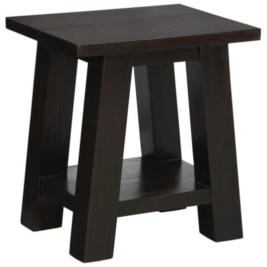 LORIAN SOLID MAHOGANY TIMBER LAMP TABLE/SIDE TABLE - CHOCOLATE - MyChocolateWood