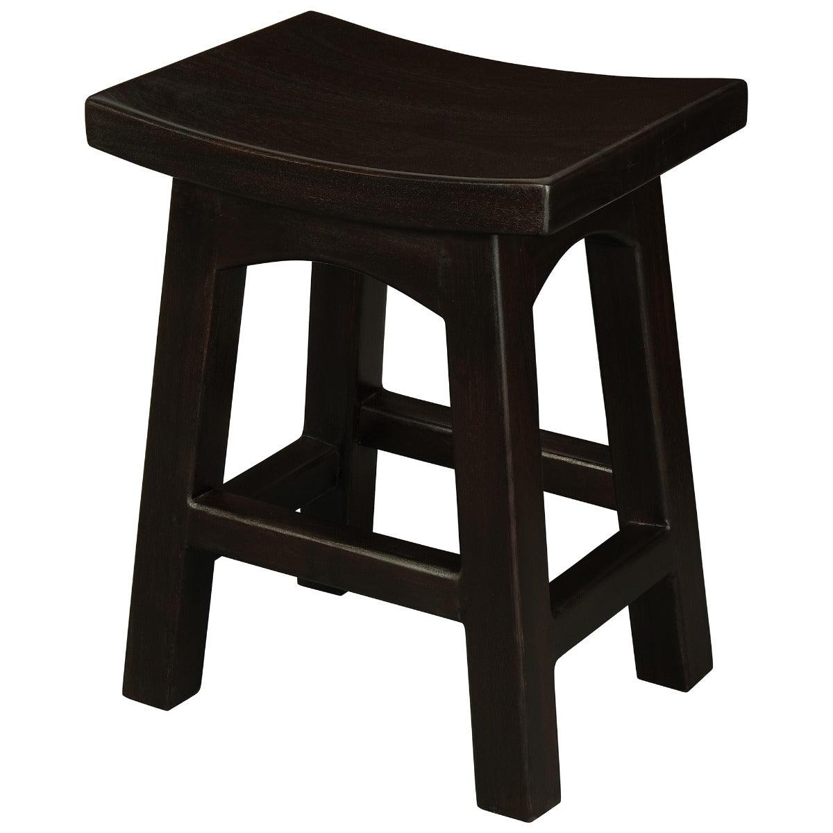 LORIAN SOLID MAHOGANY TIMBER KITCHEN/BAR STOOL 48CM HIGH - CHOCOLATE - MyChocolateWood