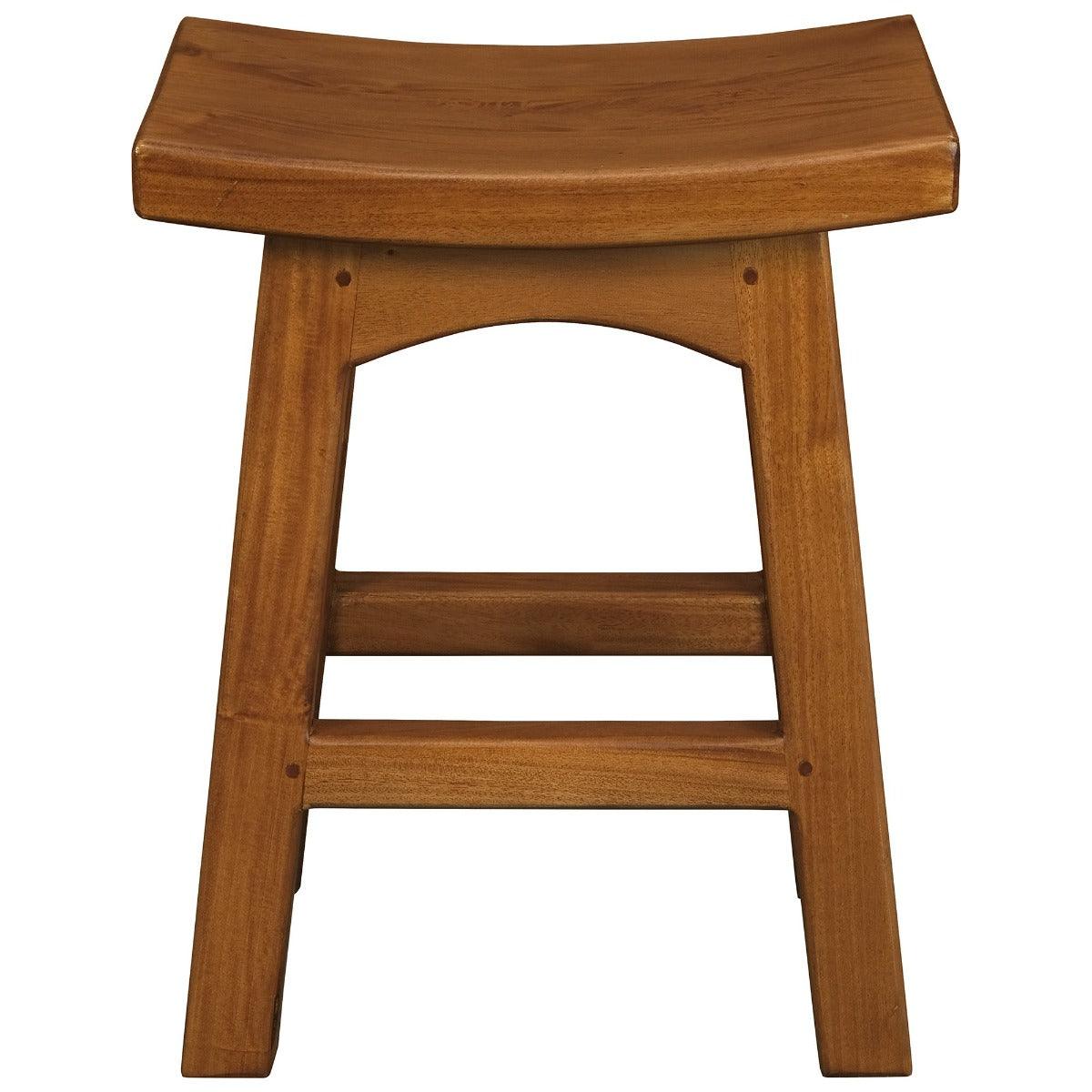 LORIAN SOLID MAHOGANY TIMBER KITCHEN/BAR STOOL 48CM HIGH - LIGHT PECAN - MyChocolateWood